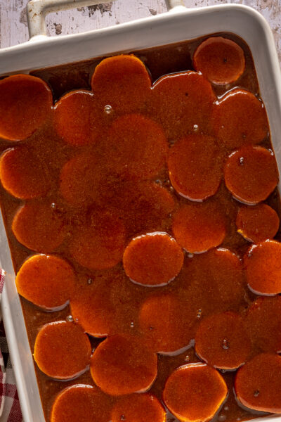 sugar sauce on candied yams