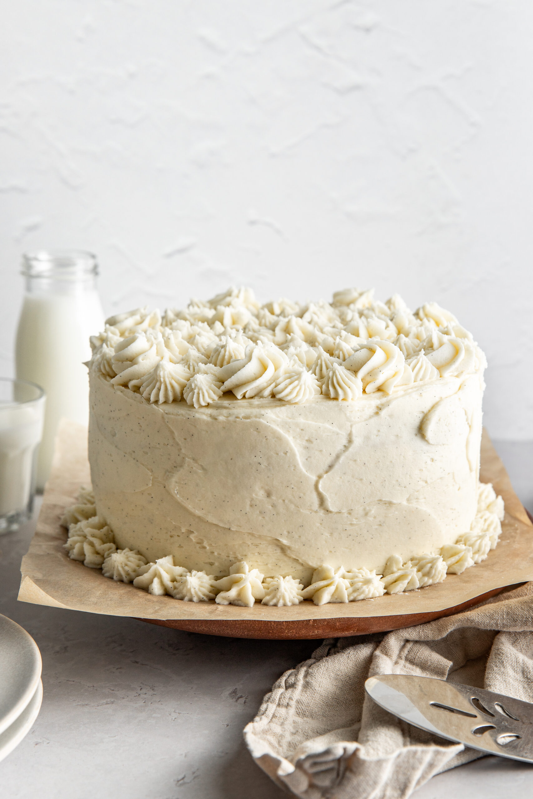 white cake with vanilla buttercream