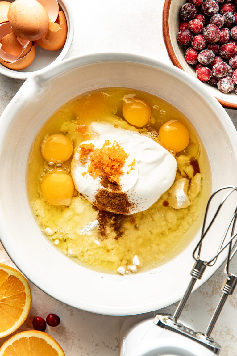 Orange Cranberry Coffee Cake with Orange Glaze - Butter Love & Salt