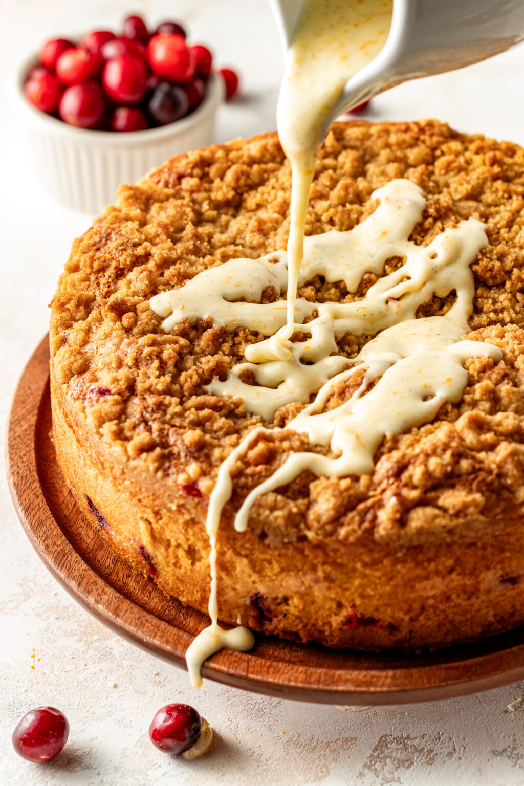Orange Cranberry Coffee Cake with Orange Glaze - Butter Love & Salt