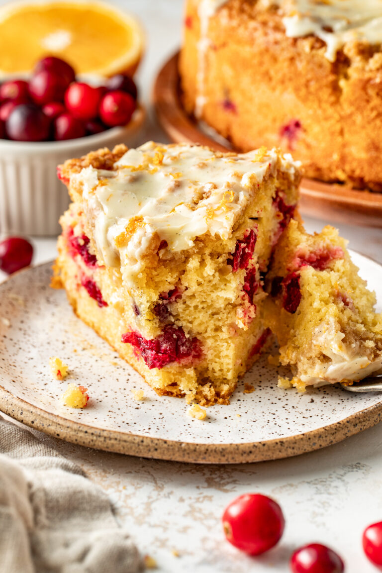 Orange Cranberry Coffee Cake with Orange Glaze - Butter Love & Salt
