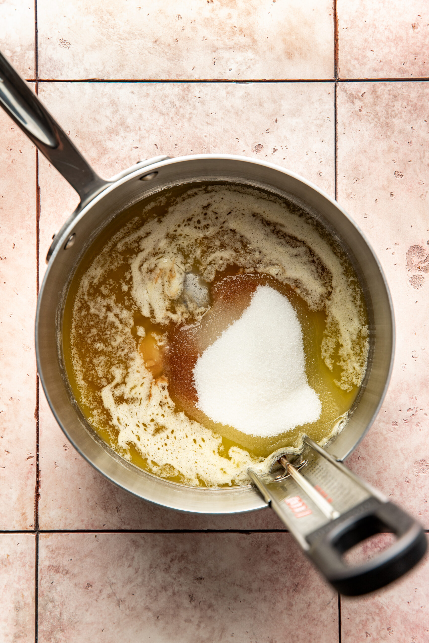 making toffee in a pot