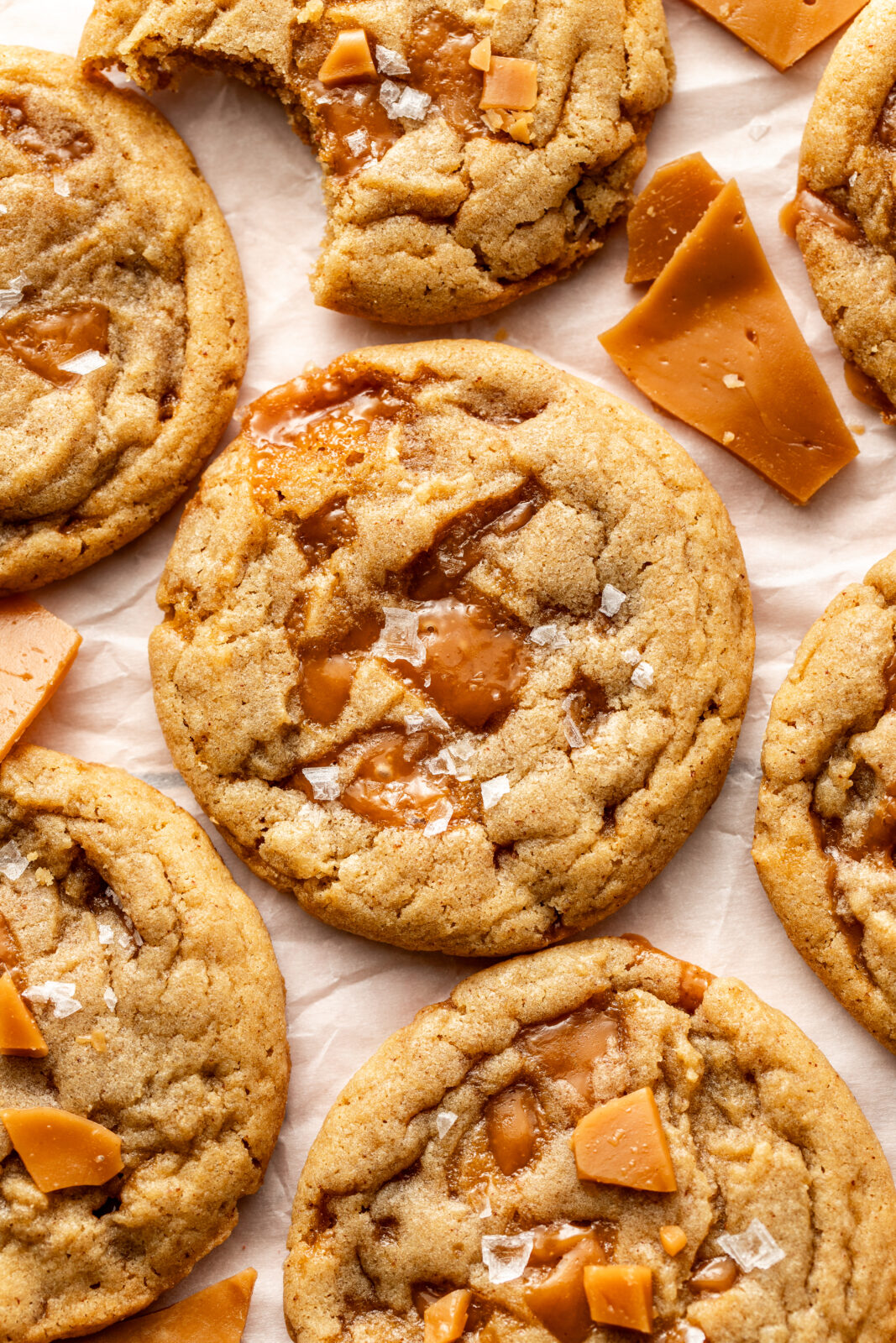 toffee cookies with toffee on top