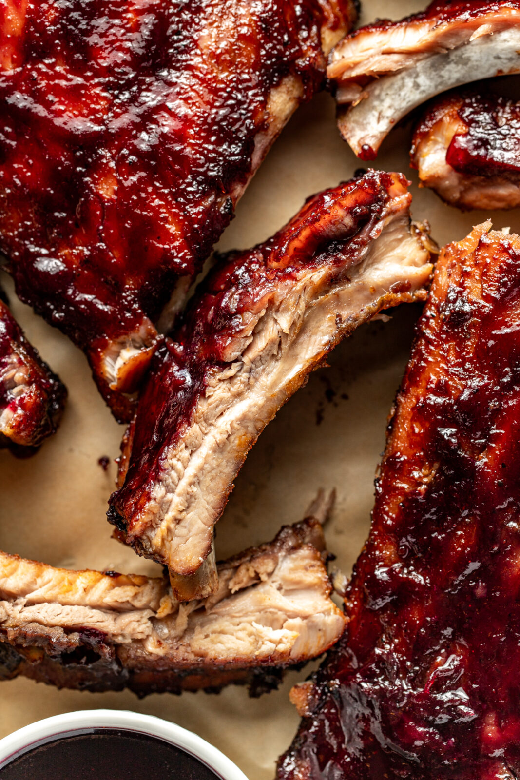 Oven Baked Ribs with Blueberry BBQ Sauce - Butter Love & Salt