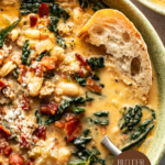 pinterest image of white bean soup