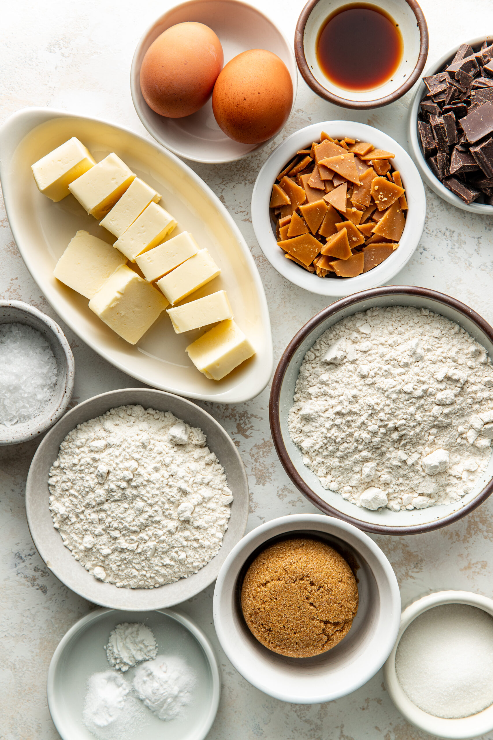 brown butter chocolate chip toffee cookies ingredients 