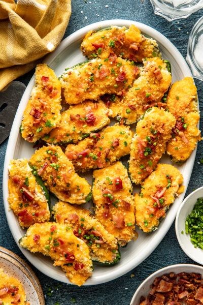 jalapeno poppers on a platter