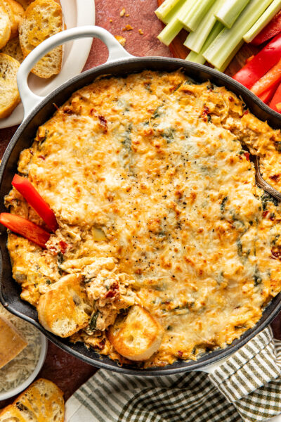 marry me chicken dip in a skillet