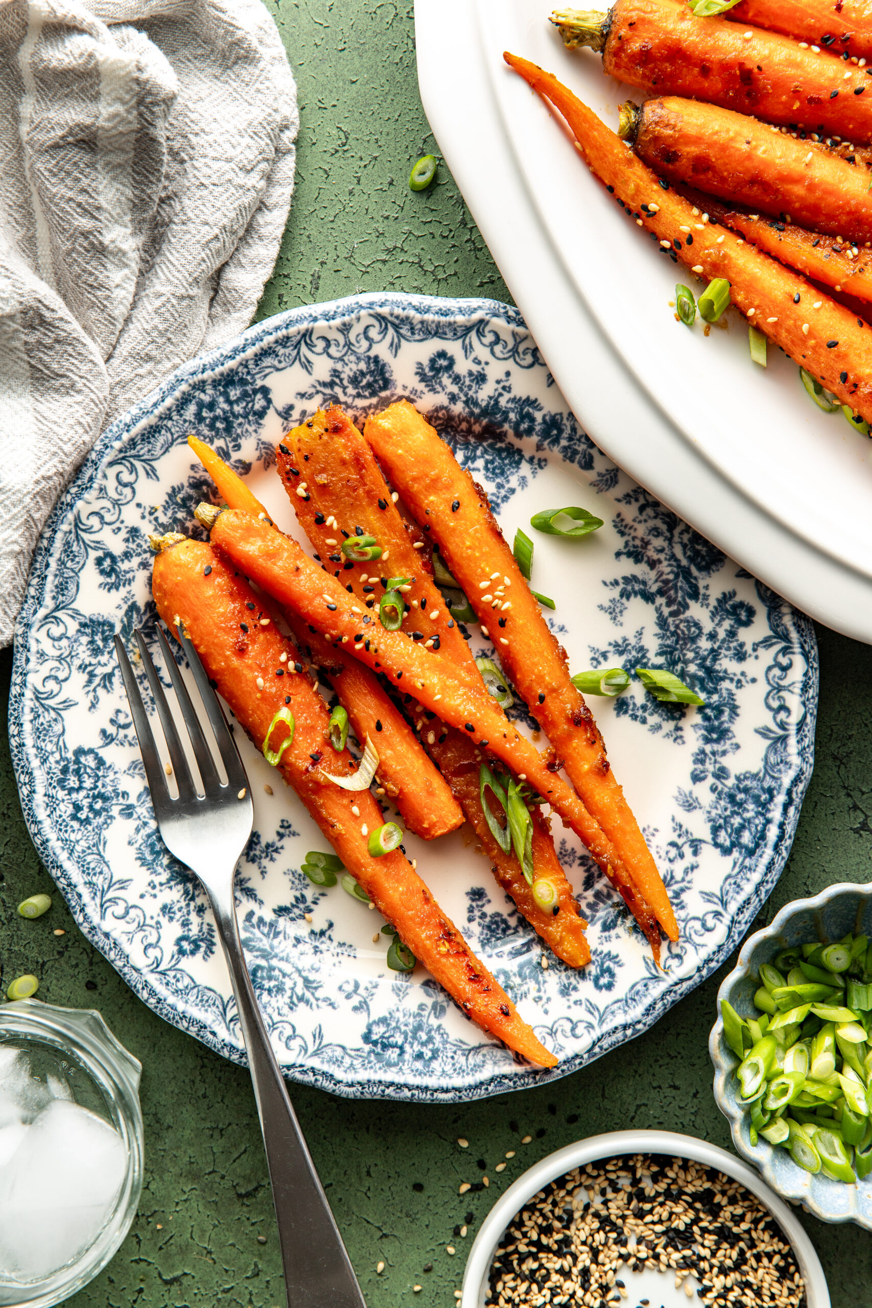 miso carrots served on plates