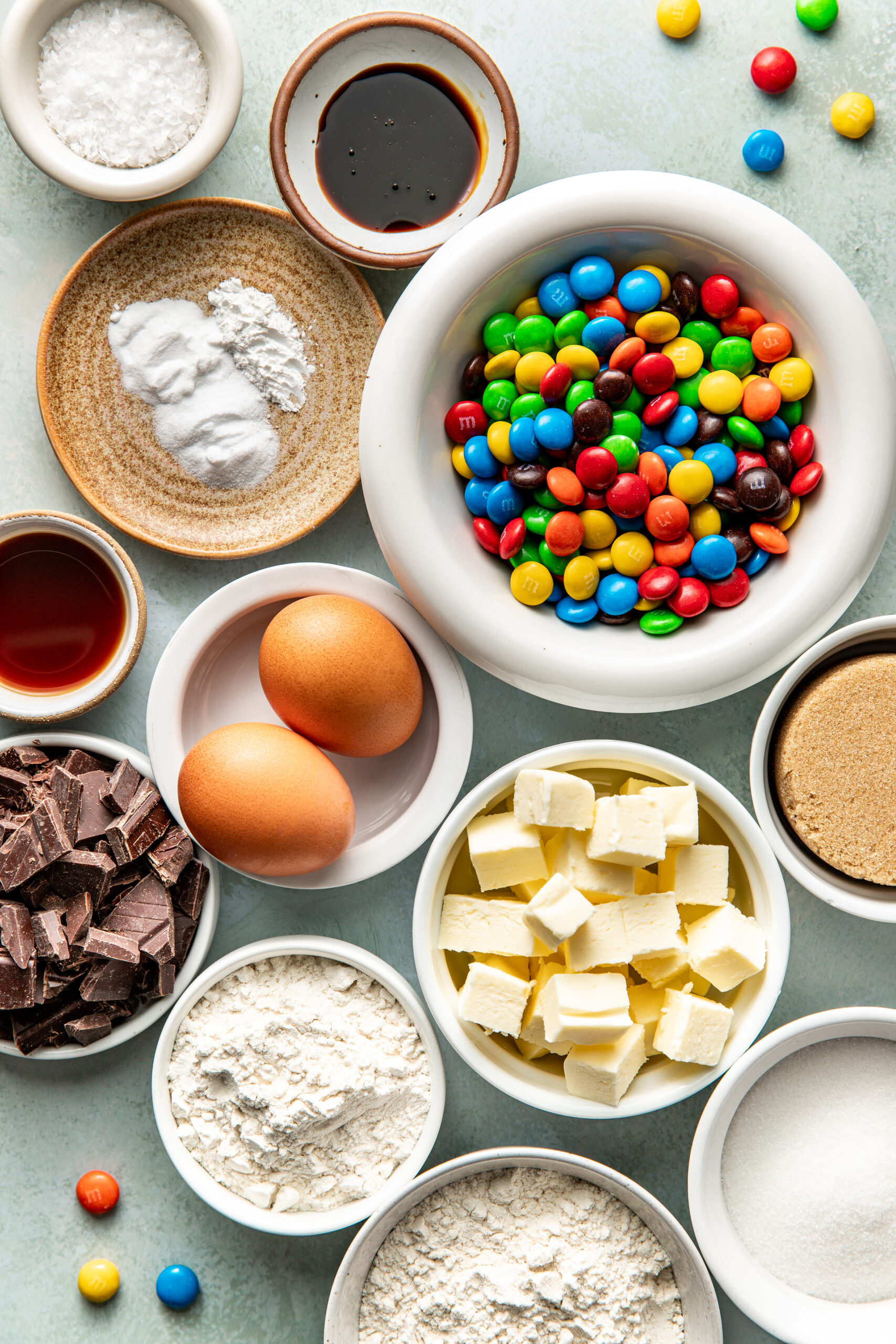 M&M Cookie ingredients 