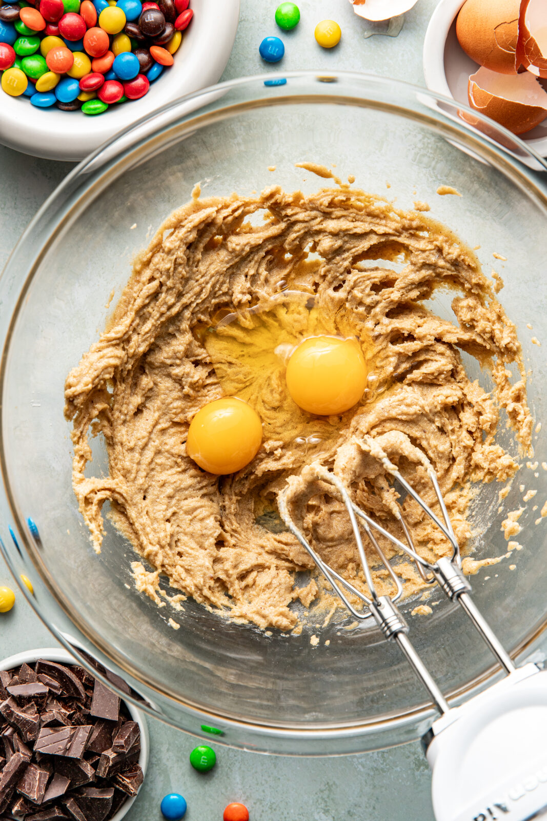 eggs added to cookie batter
