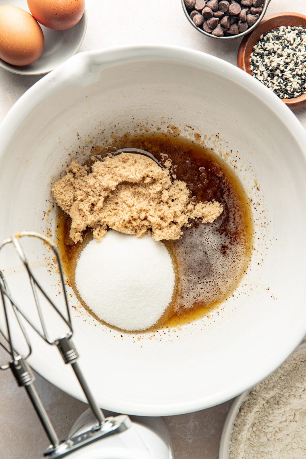 wet ingredients in a bowl