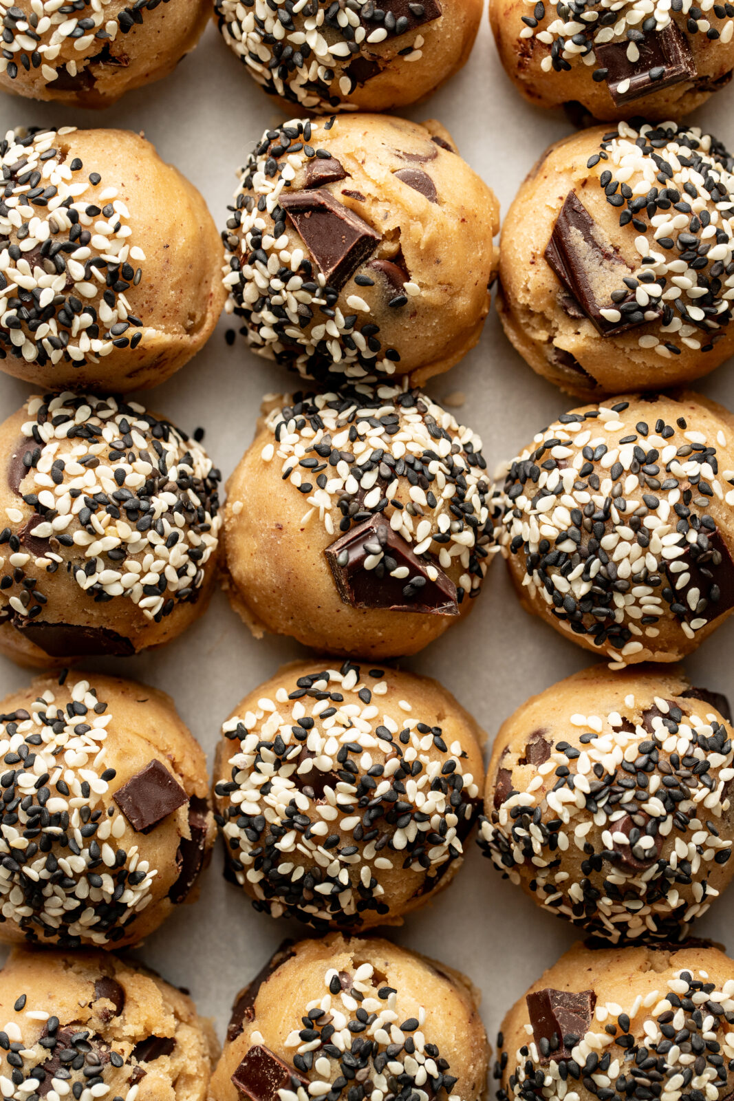 cookies covered with sesame seeds
