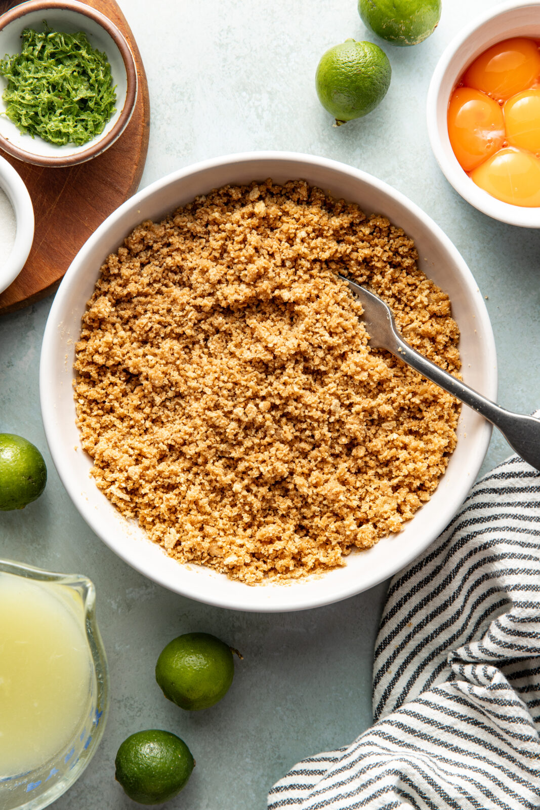 graham cracker ingredients mixed in a bowl
