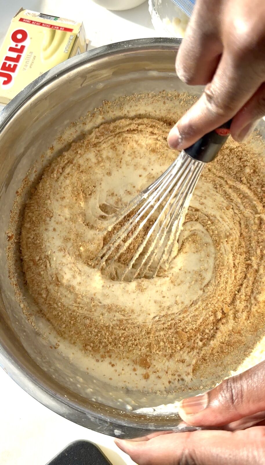 cookies added to the ice cream base