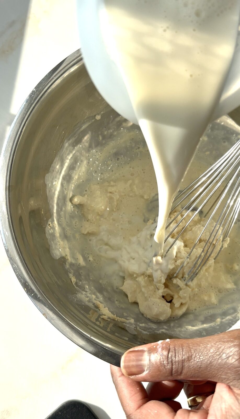 milk added to ice cream base