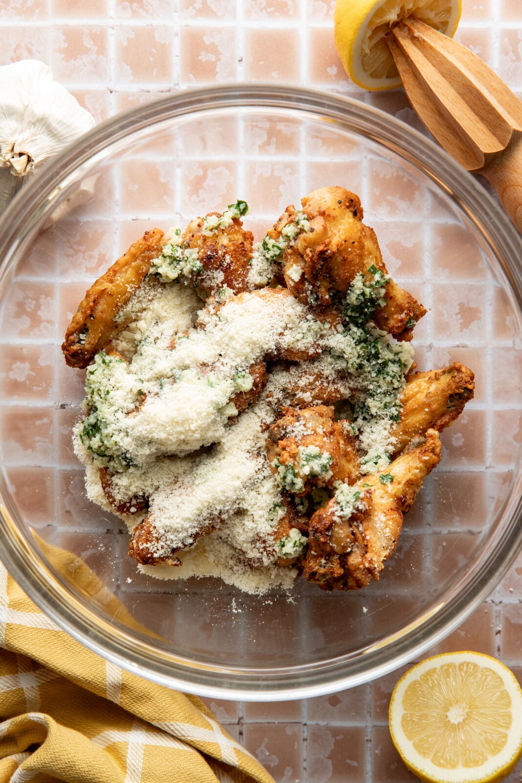 add parmesan cheese to the wings