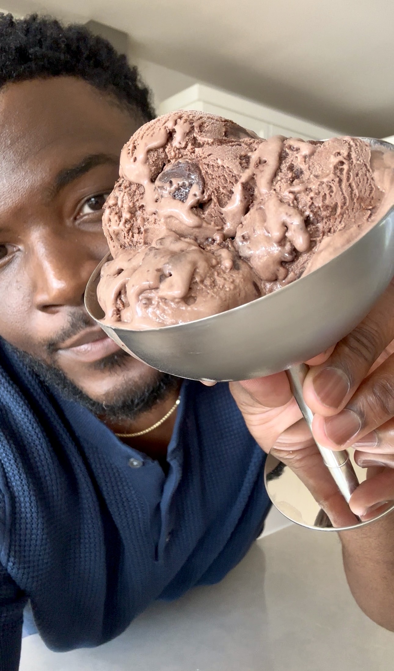 holding ice cream