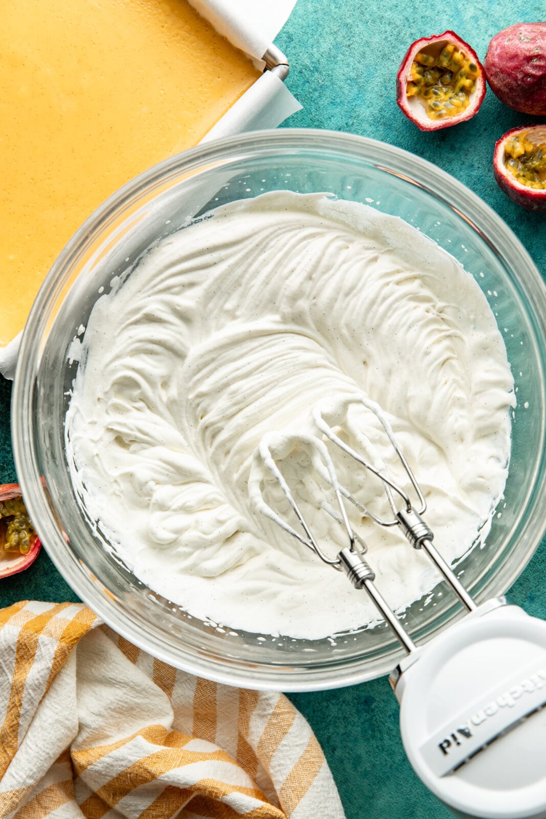 Whipped cream in a bowl